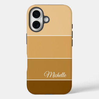 Coque Pour iPhone 16 Brown Color Block Personalized 