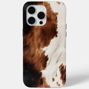 Coque iPhone 15 Pro Max Brown Crème Noir Vache du Sud-Ouest