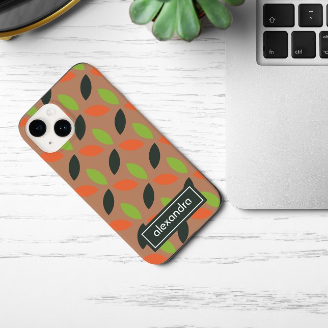 Coques Case-Mate iPhone Brown esthétique Géométrique Abstrait Motif à feui (Créateur téléchargé)
