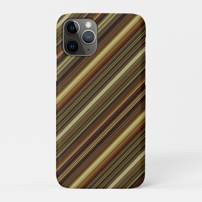 Coques Case-Mate iPhone Brown Green and Gold Stripes (Dos)