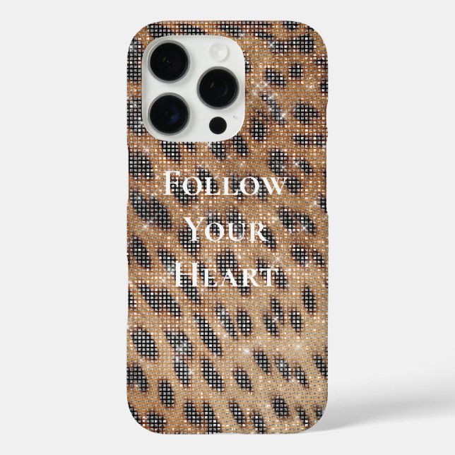 Coques Case-Mate iPhone Brown Leopard Poster de animal Sparkle (Verso)