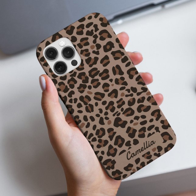 Coques Case-Mate iPhone Brown moderne Léopard Cheetah Motif (Créateur téléchargé)
