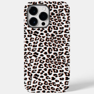 Coque Pour Pour iPhone 14 Pro Max Brown noir et Empreinte de léopard blanc