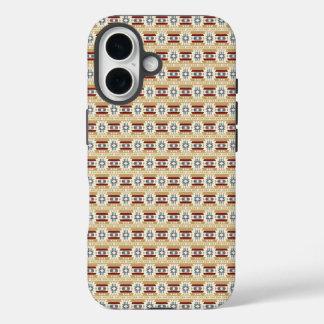 Coque Pour iPhone 16 Brown pattern in #faf3e0, #c9a66b, #7d1d, #646e7