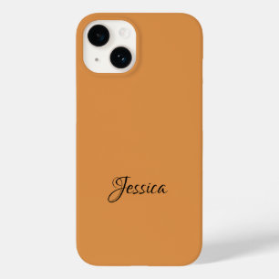 Coque Pour iPhone 14 Brown simple nom de script simple