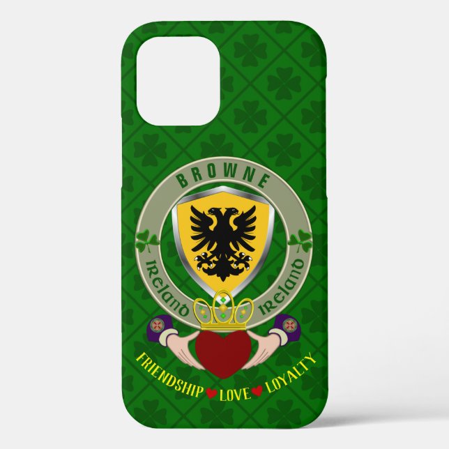 Coques Case-Mate iPhone Browne Irish Shield & Claddagh Personnalisé (Verso)