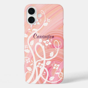 iPhone 16 Plus Case Broyer les spirales, les fibres et les fleurs