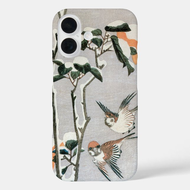 Coques Case-Mate iPhone Bruants et Camellia en Neige par Ando Hiroshige (Verso)