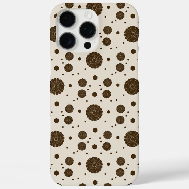 Coques Case-Mate iPhone Brun foncé micro floral beige (Verso)