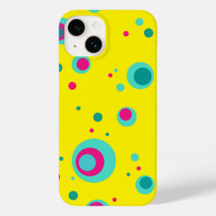 Coque Pour iPhone 14 Bubbles d'été colorés points motif frais Jaune