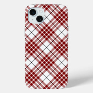 Coque iPhone 15 Mini Buchanan tartan rouge blanc plaid