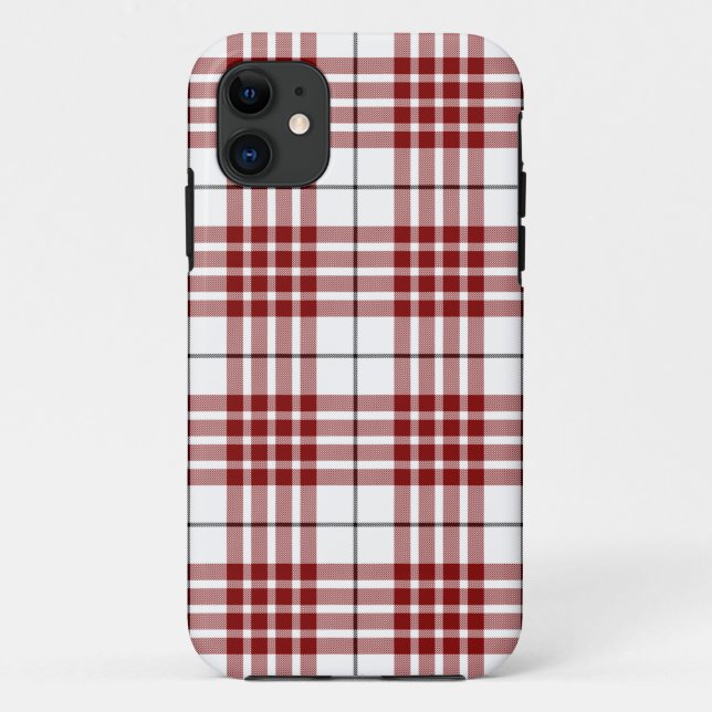 Coques Case-Mate iPhone Buchanan tartan rouge blanc plaid (Dos)