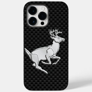 Coque Pour Pour iPhone 14 Pro Max Buck coule cerf à queue blanche sur fibre de carbo