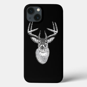 iPhone 13 Case Buck on Black  White Tail Deer