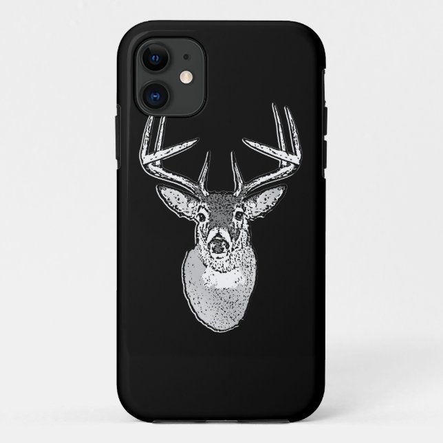 Coques Case-Mate iPhone Buck on Bold Black White Tail Deer (Dos)