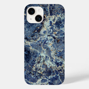 Coque Pour iPhone 14 Bue Gris Marbre Noir & Veines Beige