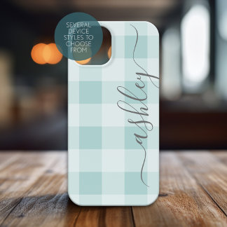 Coque Pour iPhone 14 Buffalo Plaid Check Calligraphie PEUT modifier la 