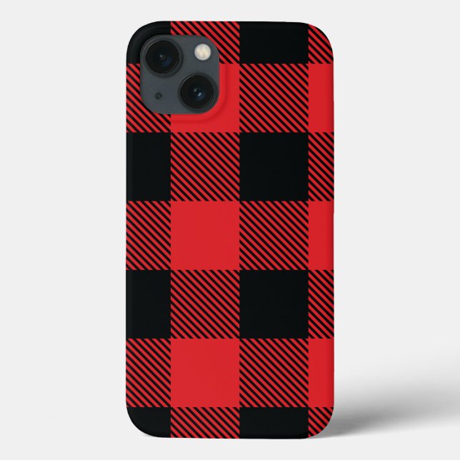 Coques Case-Mate iPhone Buffalo Plaid Christmas Red and Black Check (Verso)