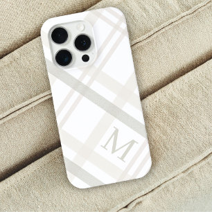 Coque iPhone 15 Pro Buffalo Plaid Classic Élégant Monogramme initial
