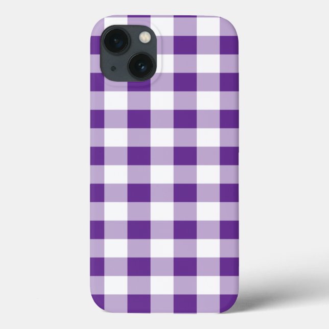 Coques Case-Mate iPhone Buffalo Plaid En vichy Motif Girl violet blanc (Verso)