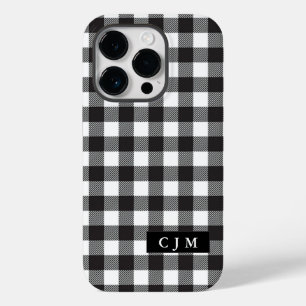 Coque Pour iPhone 14 Pro Buffalo Plaid Motif vérifié Monogrammed Simple