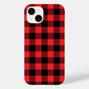 Coque Pour iPhone 14 Buffalo Plaid Red Black Check