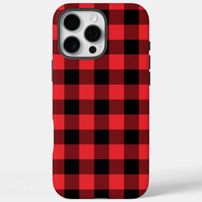 Coques Case-Mate iPhone Buffalo Plaid Red Black Check (Verso)