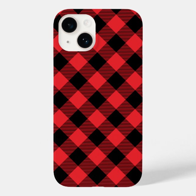 Coques Case-Mate iPhone Buffalo Plaid Red Black Check (Verso)