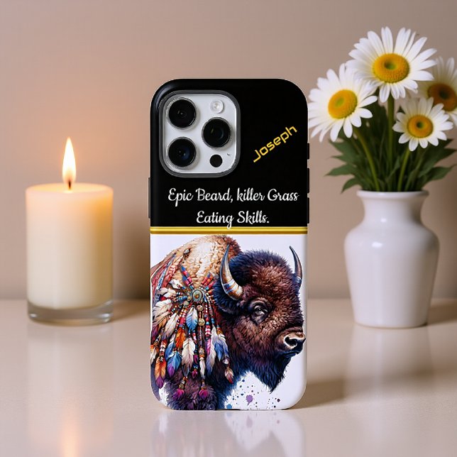 Coques Case-Mate iPhone Buffle Aux Plumes Artistiques Vibrantes (Créateur téléchargé)