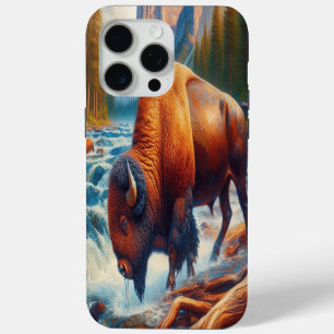 Coque iPhone 15 Pro Max Buffle majestueux dans des eaux tranquilles