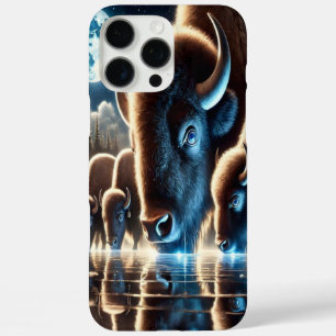 Coques iPhone 16 Pro Max Buffles célestes buvant sous le ciel étoilé