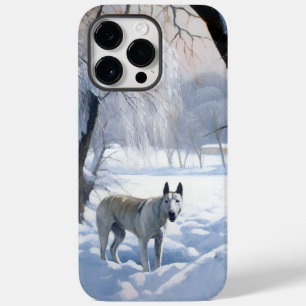 Coque Pour Pour iPhone 14 Pro Max Bull Terrier Laissez Tomber la Neige Noël