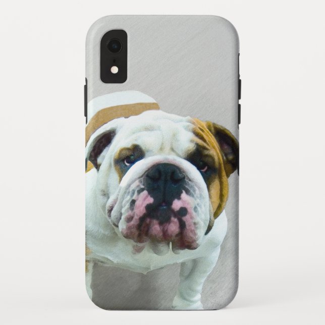 Coques Case-Mate iPhone Bulldog Painting - Joli art original chien (Dos)