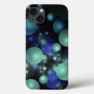 Etui iPhone Case-Mate Bulle 3D bleue et verte Abstraite sur le noir