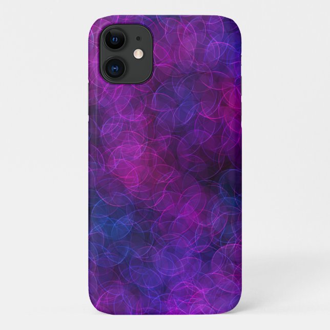 Coques Case-Mate iPhone Bulles Abstraites noires et violettes (Dos)