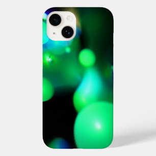 Coques Pour iPhone BULLES DE FRACTAL VERT BLEU turquoise EN NOIR