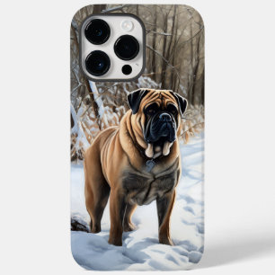 Coque Pour Pour iPhone 14 Pro Max Bullmastiff Qu'il neige Noël