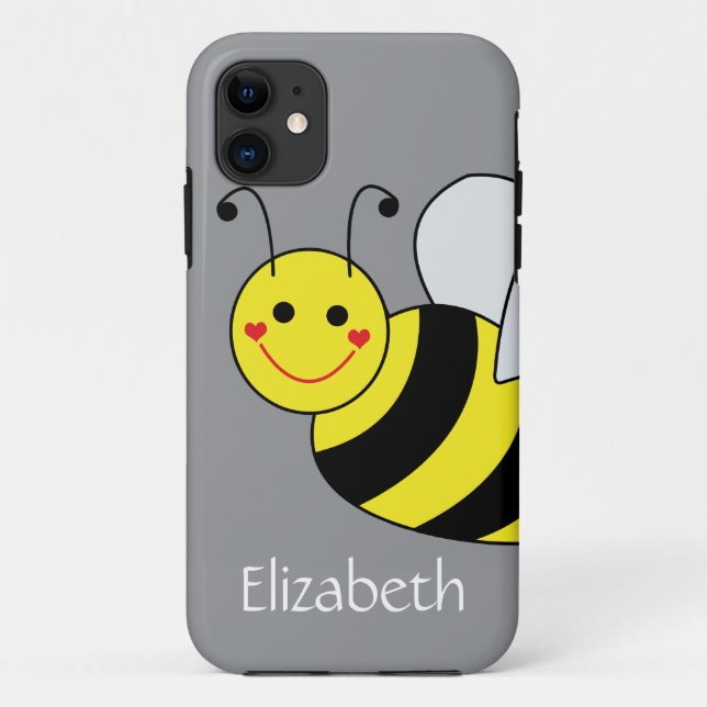 Coques Case-Mate iPhone Bumble Bee Personnalisée Grey (Dos)