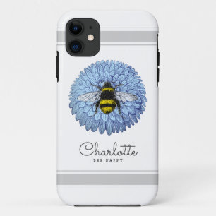 Case-Mate iPhone Case Bumblebebe mignonne sur Fleur bleue Ajouter votre 