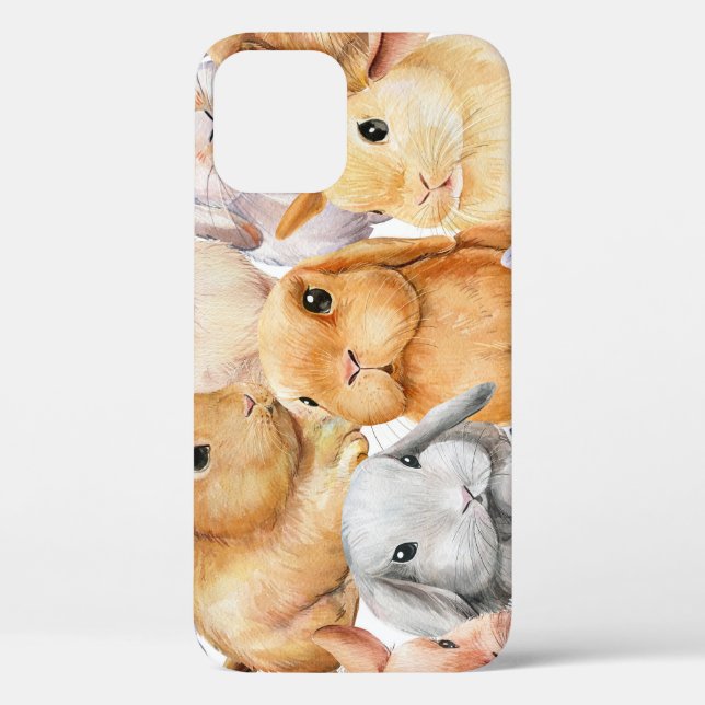 Coques Case-Mate iPhone Bunnies Aquarelle Arrière - plan animal (Verso)