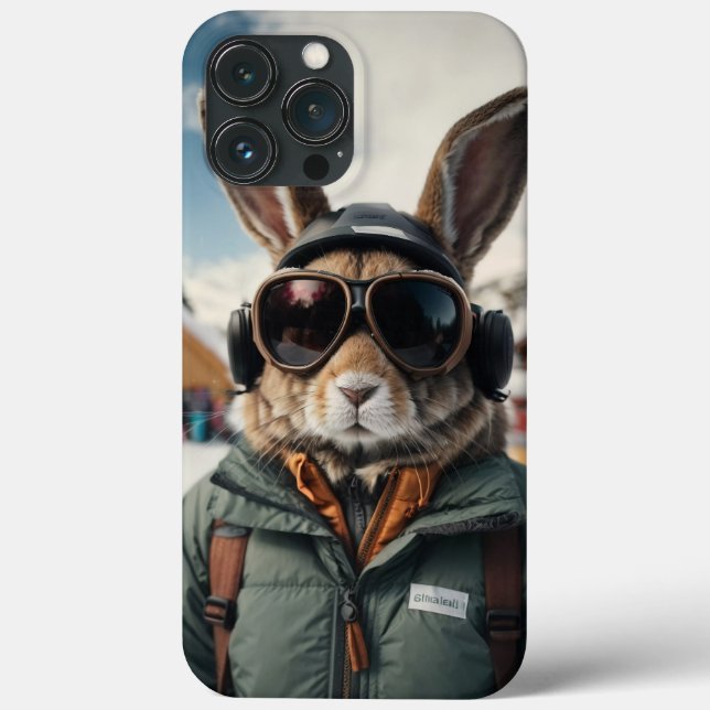 Coques Case-Mate iPhone Bunny de snowboard Whimsical (Verso)