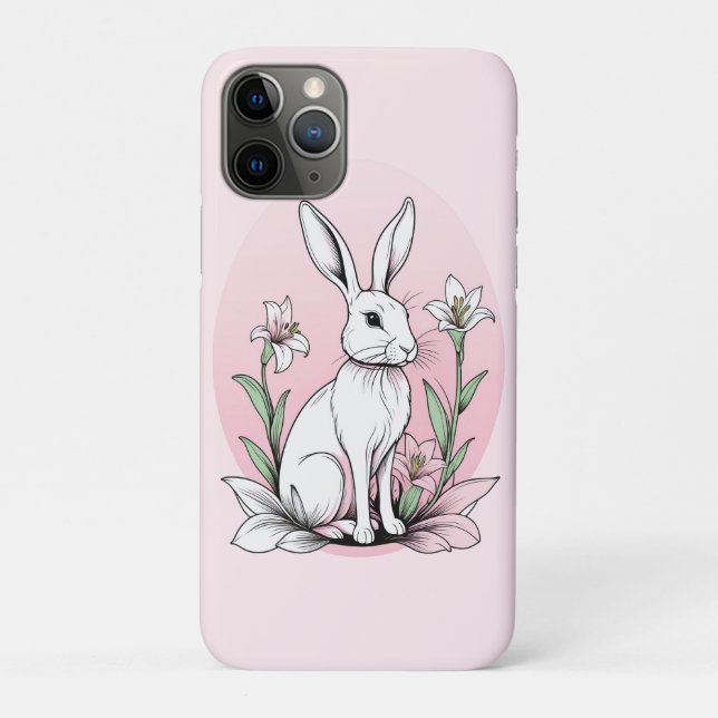 Coques Case-Mate iPhone Bunny et Lilies (Dos)