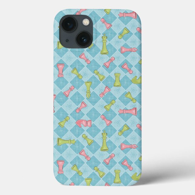 Coques Case-Mate iPhone Bureau d'échecs Pastel Retro (Verso)