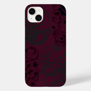 Coque Pour iPhone 14 Plus Burgundy & Black Dark Garden Gothique Glam