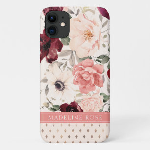 Case-Mate iPhone Case Burgundy Blush Pink Nom floral