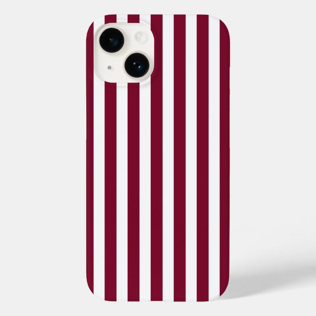 Coques Case-Mate iPhone Burgundy et blanc rayures de bonbons (Verso)