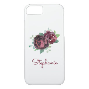 Coques Pour iPhone Burgundy Roses jolie aquarelle