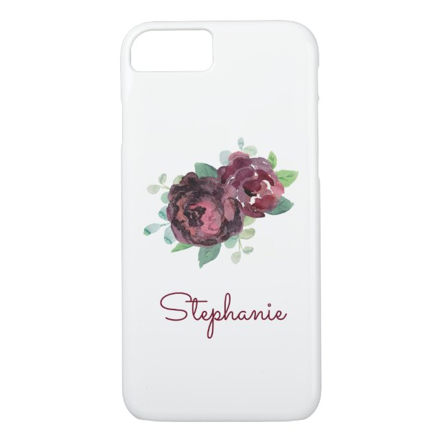 Coques Case-Mate iPhone Burgundy Roses jolie aquarelle (Dos)