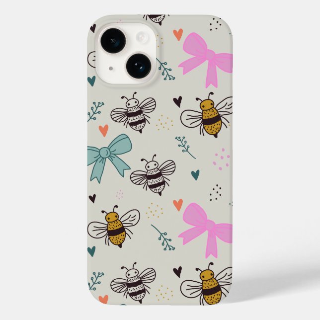 Coques Case-Mate iPhone Busy Bees and Bows Phone Case (Verso)