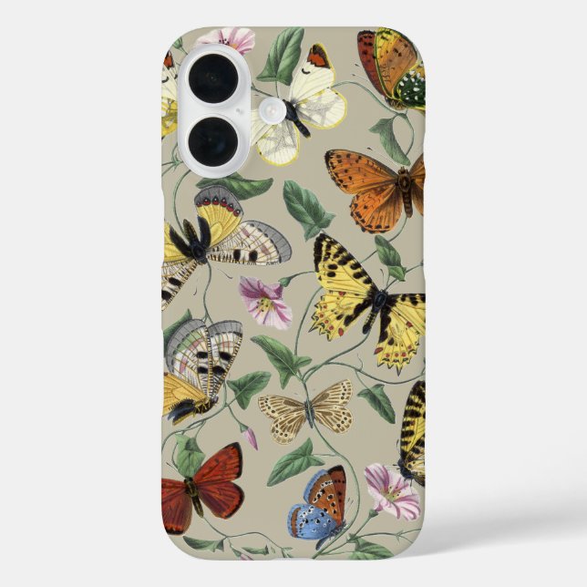 Coques Case-Mate iPhone Butterflies & Moths Nature Illustration Collection (Verso)